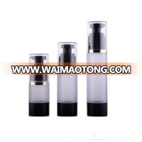 15ml 30ml 30ml plastic AS pump spray black cosmetic airless pump bottle