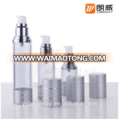 30ml airless cream bottle with matte sliver aluminum with line cut