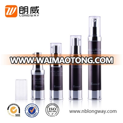 Black 10ml 15ml 20ml 30ml airless cosmetic packaging bottle,plastic cosmetic packaging wholesale