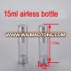 15ml Shiny Silver Plastic Airless Lotion Pump Bottle for Cosmetic